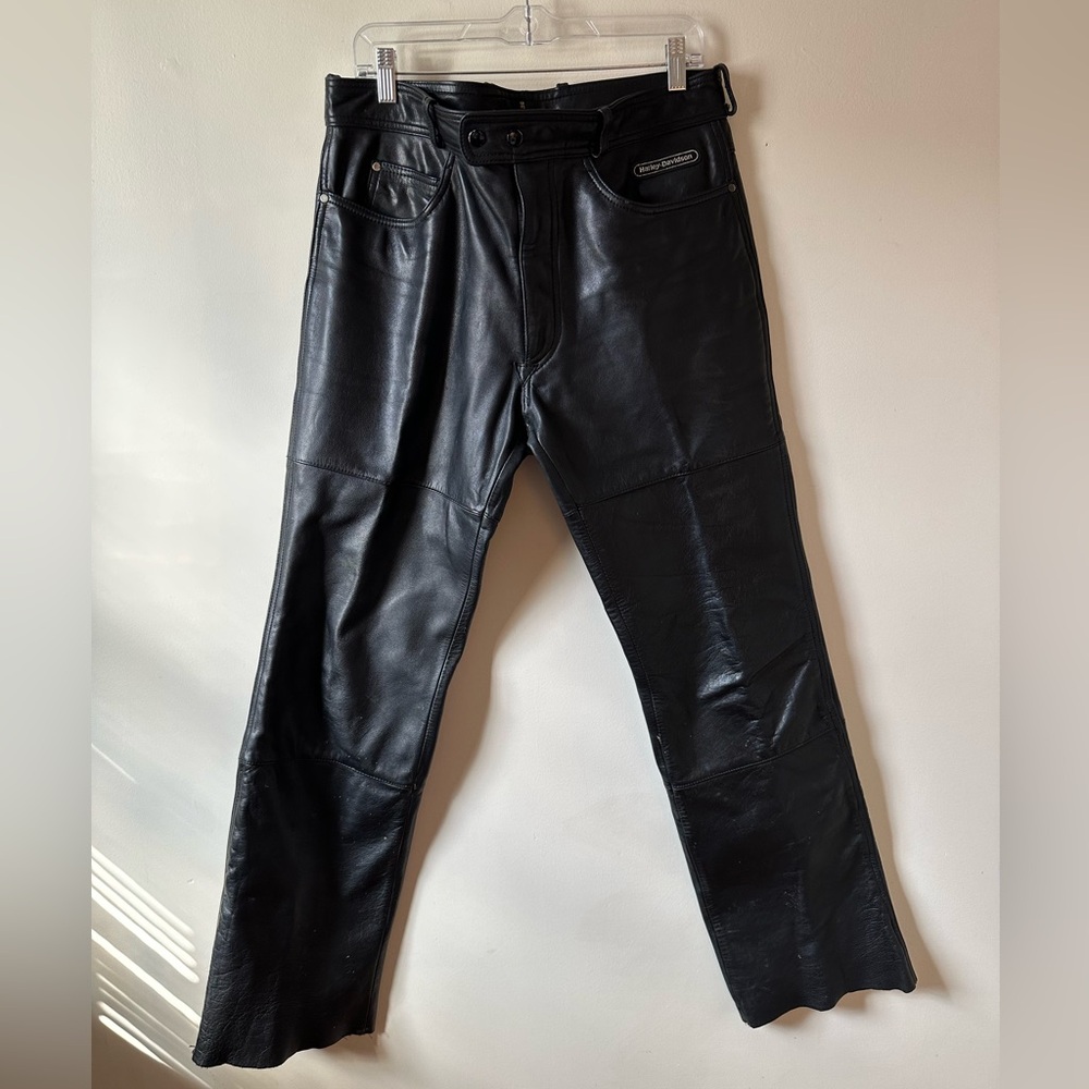 Vintage Black Leather Harley-Davidson Pants